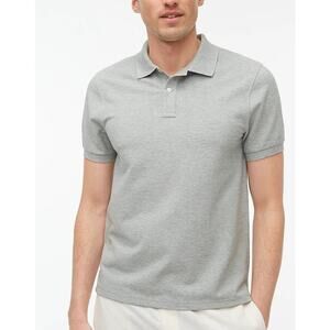 J.Crew Untucked-Fit Flex Piqué Polo Shirt Mens XL Gray Short Sleeve Cotton Blend